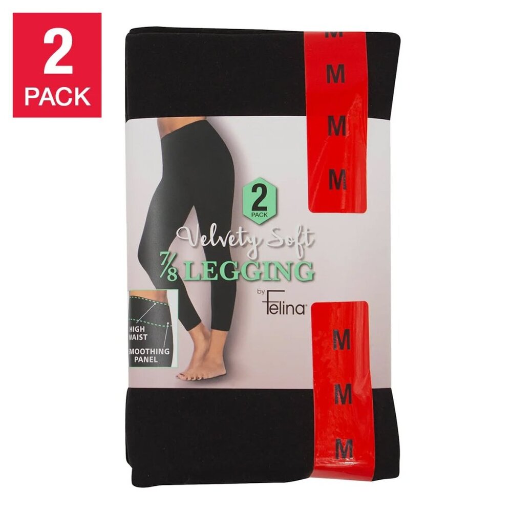Felina Women's Velvety Soft Legging, 2-pack